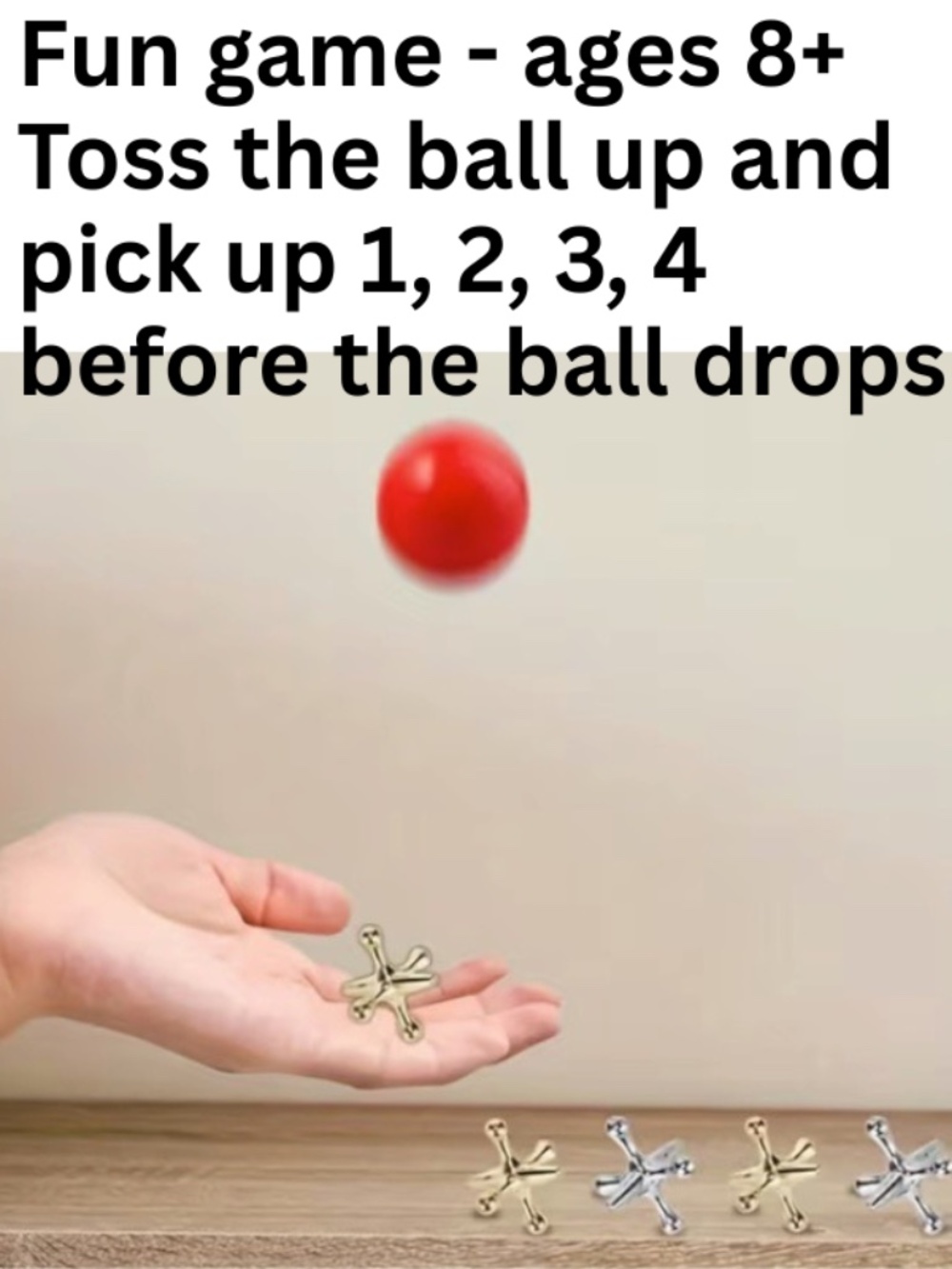 Vintage Style Set of 10 Jacks and One Ball - Classic Game
